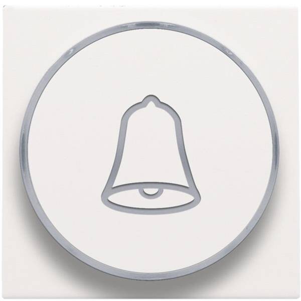 Niko Toets met doorschijnende ring en belsymbool voor drukknop 6A white steel 154-64007