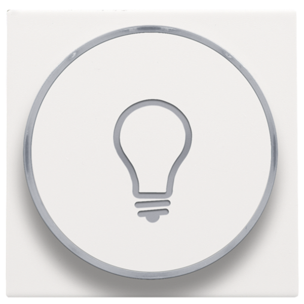 Niko Toets met doorschijnende ring en lampsymboolvoor drukknop 6A white steel 154-64008