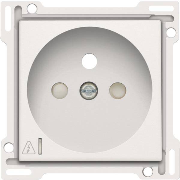 Niko afwerkingsset stopcontact incl. overspanningsbeveiliging white steel 154-66606