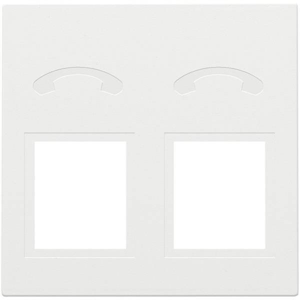 Niko Centraalplaat voor telefooncontactdoos 2x RJ11 white steel 154-69031