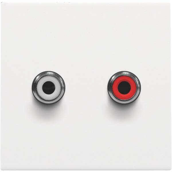 Niko Centraalplaat voor 2x CINCH-aansluiting white steel 154-69716