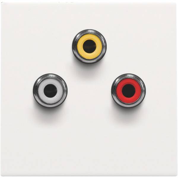 Niko Centraalplaat voor 3x CINCH-aansluiting white steel 154-69717