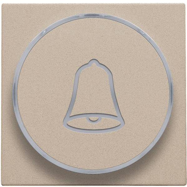 Niko Toets met doorschijnende ring en belsymbool voor drukknop 6A champagne mat 157-64007