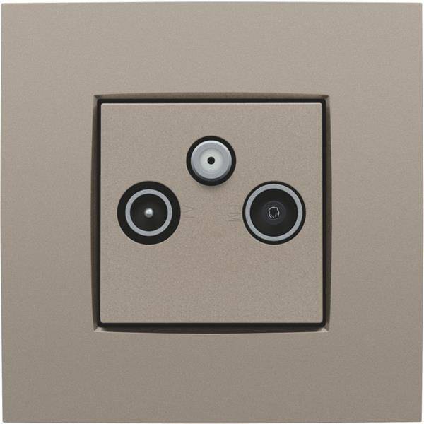 Niko Centraalplaat voor coax-aansluiting tv + satelliet champagne mat  157-69551