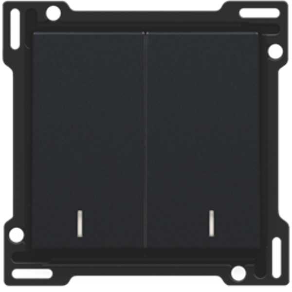 NIKO Toets met lens 2-voudig voor drukknop black coated 161-61507