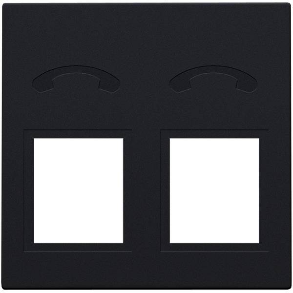 Niko Centraalplaat voor telefooncontactdoos 2x RJ11 zwart 161-69031