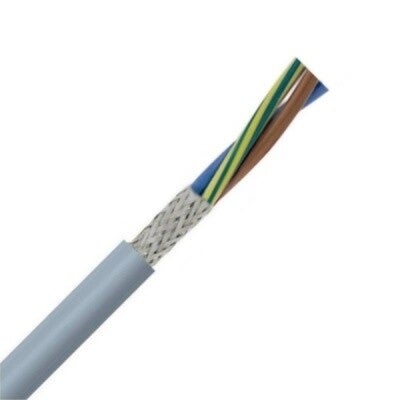 LIYCY PVC 4G1,5mm² soepele controlekabel, afgeschermd, grijs, cca  LIYCY4X1,5-J-CC