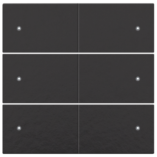 Niko Afwerkingsset voor 6-voudige potentiaalvrije drukknop, 24 V, met leds, piano black coated 200-60150