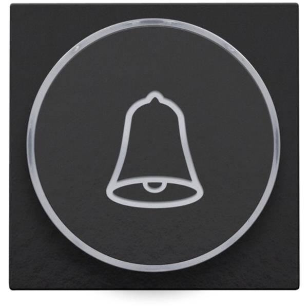 Niko Toets met ring met symbool ‘bel’ voor drukknop 6A piano black 200-64007