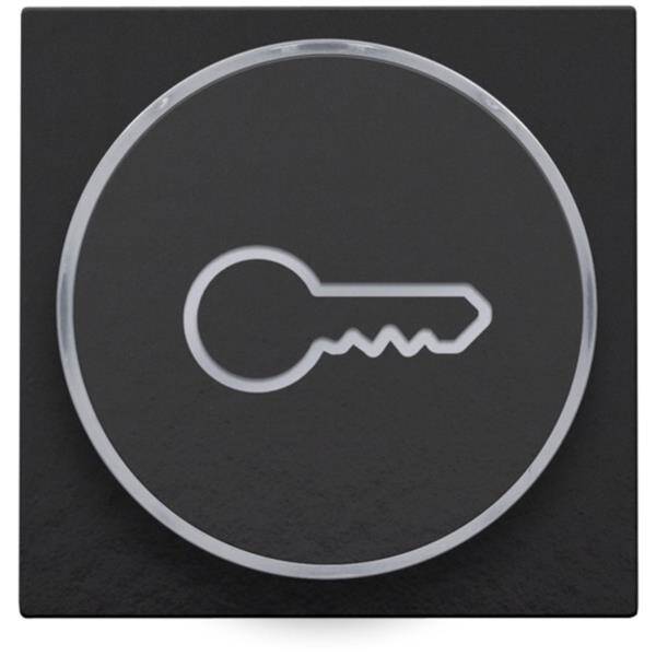 Niko Toets met ring met symbool 'sleutel' voor drukknop 6A piano zwart 200-64009