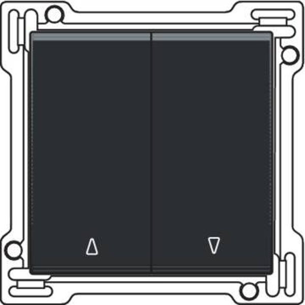 Niko Pure Bakelite piano black Toets voor rolluikdrukknop 2-voudig piano black 200-65914