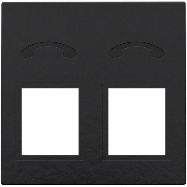 Niko Centraalplaat voor telefooncontactdoos met 2x RJ11 piano black 200-69031
