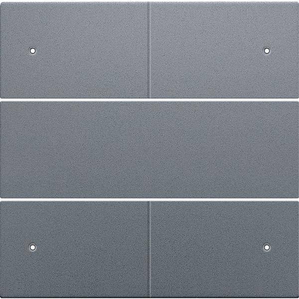 Niko Centraalplaat voor 4-voudige potentiaalvrije drukknop 24 V met leds, alu steel gled 220-40150