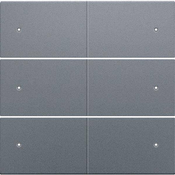 Niko Centraalplaat voor 6-voudige potentiaalvrije drukknop 24 V met leds alu steel 220-60150
