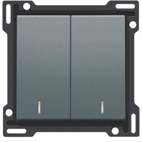 Niko Toets met dubbele lens voor schakelaar of drukknop, steel grey 220-61507