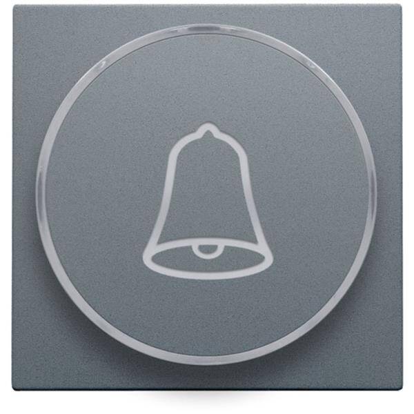 Niko Toets met ring met symbool ‘bel’ voor drukknop 6A steel grey 220-64007