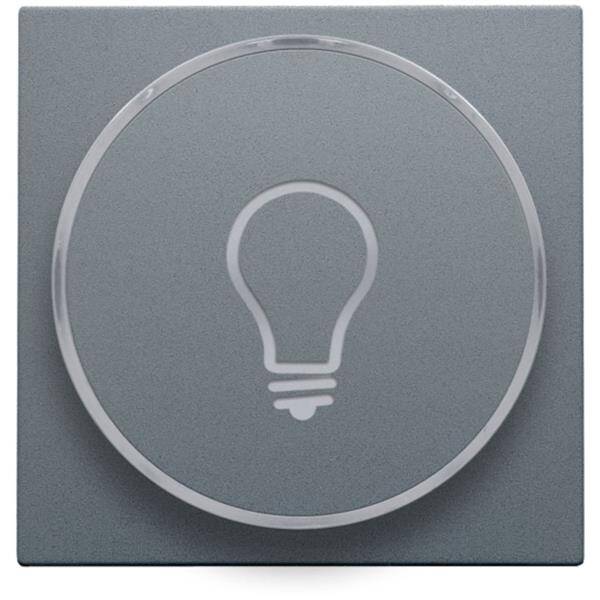 Niko Toets met ring met symbool lamp voor drukknop 6A steel grey 220-64008