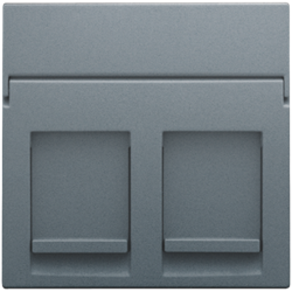Niko 220-65200 Centraalplaat data 2x RJ alu grey coated