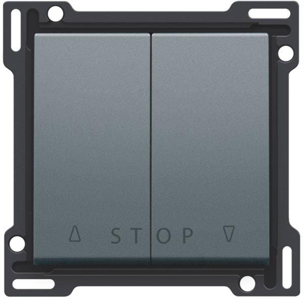 Niko Toets 2-voudig voor rolluikdrukknop voor elektronische sturingen steel grey 220-65918