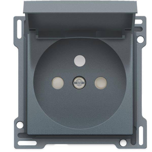 Niko afwerkingsset stopcontact met klapdeksel 28,5mm, steel grey 220-66603