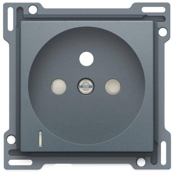 Niko afwerkingsset stopcontact met lens 28,5mm steel grey 220-66607