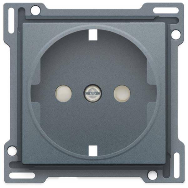 Niko Afwerkingsset stopcontact met randaarde steel grey 220-66901