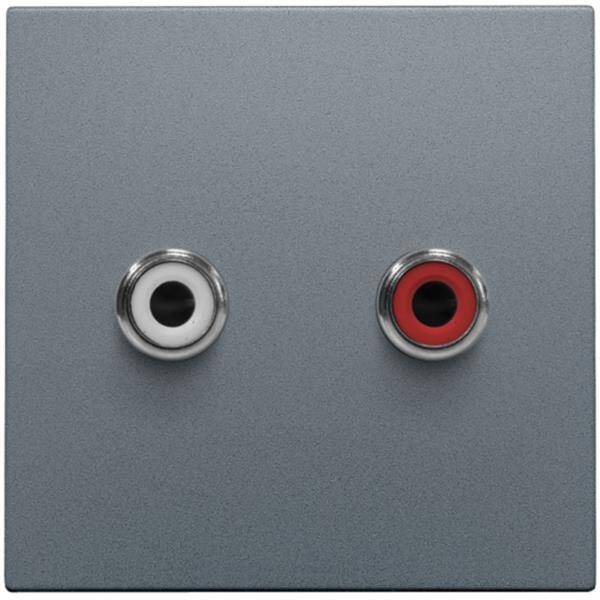 Niko Centraalplaat met 2 cinch-audioaansluitingen steel grey 220-69716