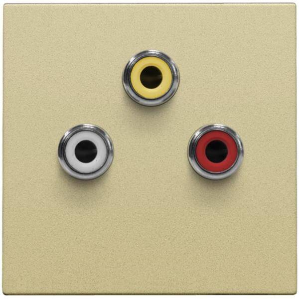 Niko Toets met 3 cinch-aansluitingen ook voor inbouw in installatiekanalen goud 221-69717