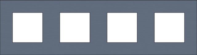 Niko Viervoudige horizontale afdekplaat, kleur Pure alu steel grey Niko 220-76400