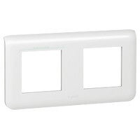 Legrand Mosaic afdekplaat horizontaal 2x2 mod muur hartafstand 71mm - wit 078804