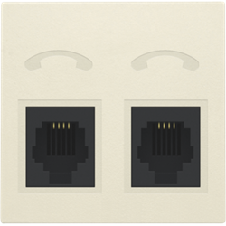 Niko 100-69031 Afwerkingsset voor telefooncontactdoos met 2 RJ11-contacten in parallel cream