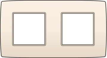 Niko Tweevoudige horizontale afdekplaat, kleur Original cream Niko 100-76800