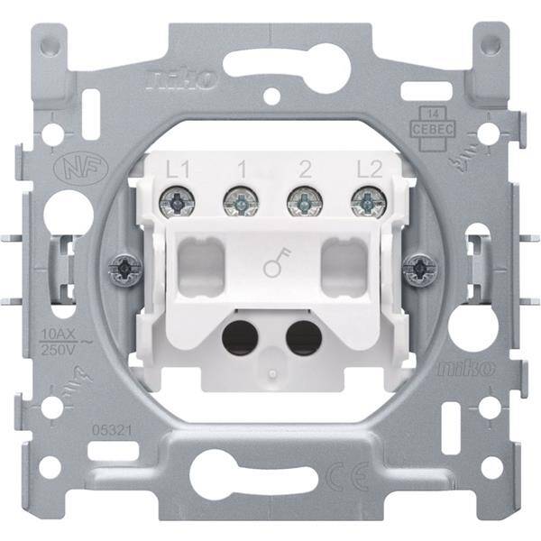 Niko Dubbelpolige schakelaar 10A + controlelamp met schroefklemmen 170-01200