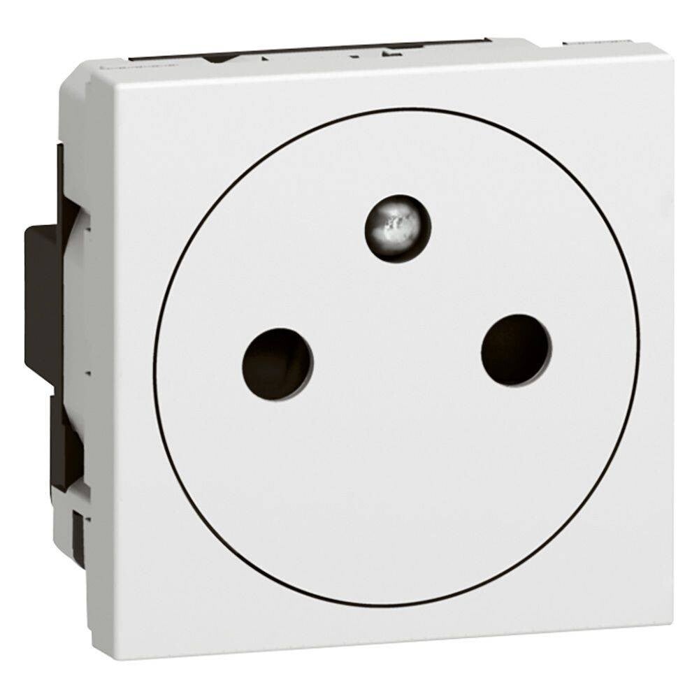 Legrand Mosaic stopcontact vlakke uitvoering. - 077111L