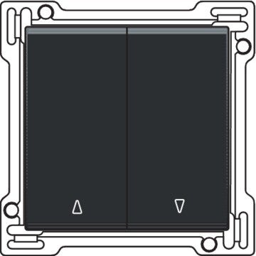 Niko Pure Bakelite piano black Toets voor rolluikdrukknop 2-voudig piano black 200-65914