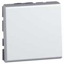 Legrand Mosaic drukknop 6A 250V - 2 modules - aluminium 079240