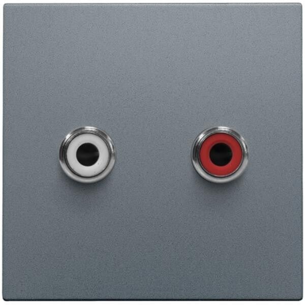 Niko Centraalplaat met 2 cinch-audioaansluitingen steel grey 220-69716