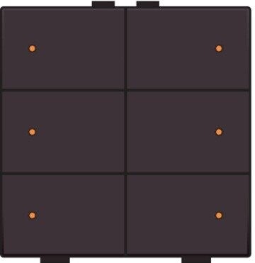Niko Zesvoudige drukknop met led, Dark brown 124-52006