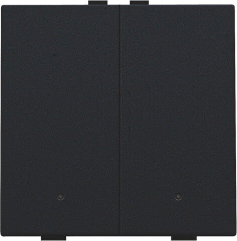 Niko Tweevoudige drukknop met led Intense Black steel 161-52002