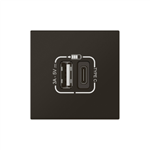 Legrand Mosaic Link USB lader type A+C 2 mod Zwart 079193L