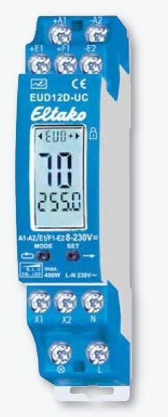 Eltako Impuls Dimmer 8-230Vac of DC 1 mod breed.  EUD12D-UC