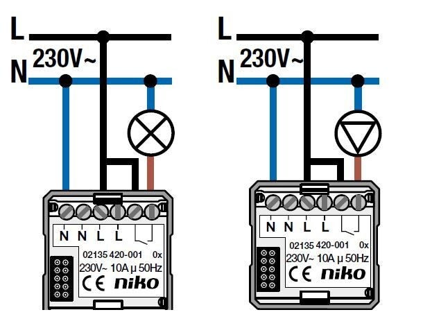 Niko Actor, met 1relais uitgang 10A 420-00100