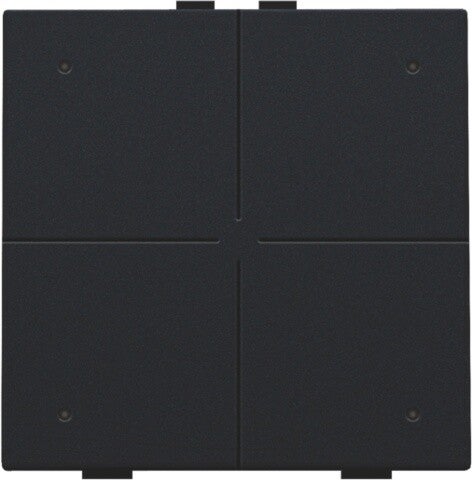 Niko Viervoudige drukknop met led Intense Black steel 161-52004