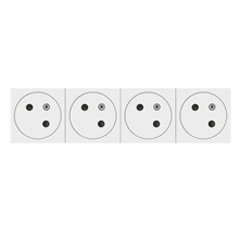 Legrand DLP stopcontact viervoudig, wit 8 mod - 077144L