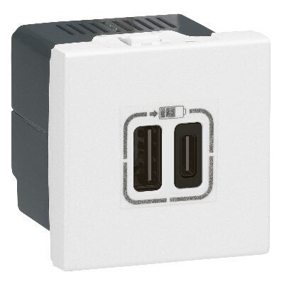 Legrand Mosaic USB lader type A+C 2 mod-wit 077592