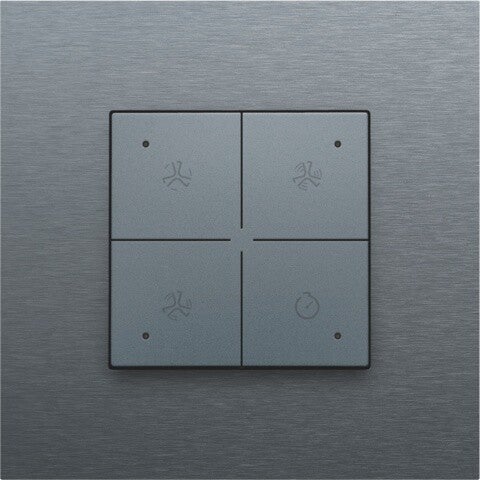 Niko Ventilatiebediening met led Pure Alu Look Grey Steel 220-52054