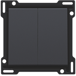 Niko Intense Anthracite toets 2-voudig voor Schakelaar of Drukknop 122-61505