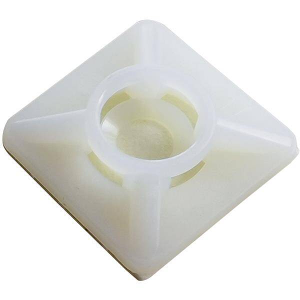 Plakzadel, voor kabelbinders 3,6mm, zelfklevend, 20x20mm, naturel 04490001