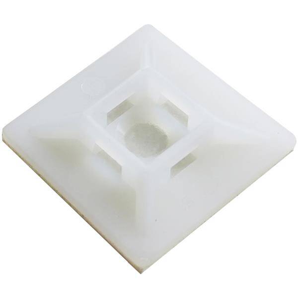 Plakzadel, voor kabelbinders 4,8mm, zelfklevend, 28x28mm, naturel 04490003