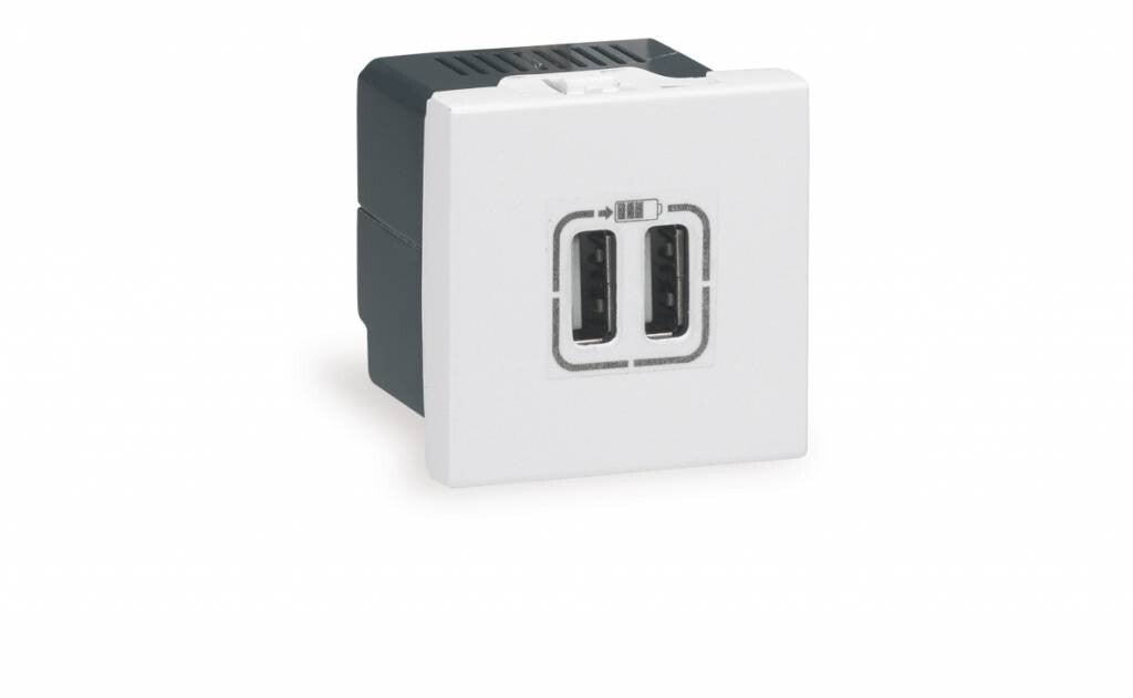 Legrand Mosaic USB lader Type A wit V5 2400mA -077594